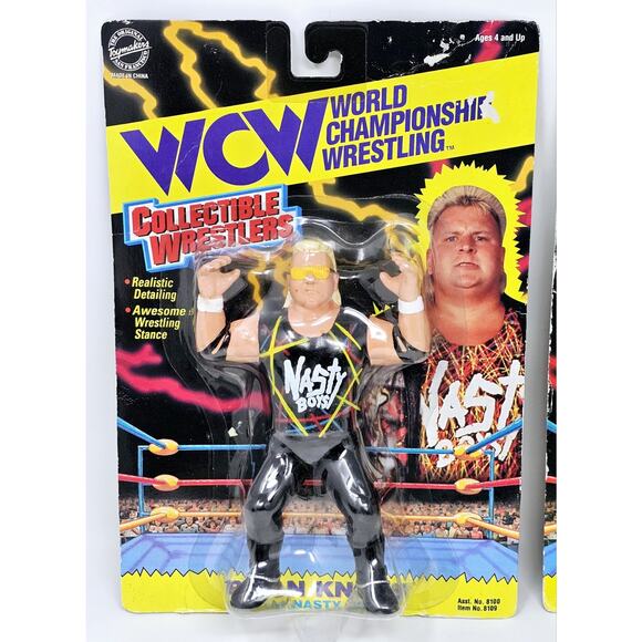 WCW The Nasty Boys Tag Team Wrestlers 1994 Jerry Sags & Brain Knobs Unopened - Picture 2 of 16